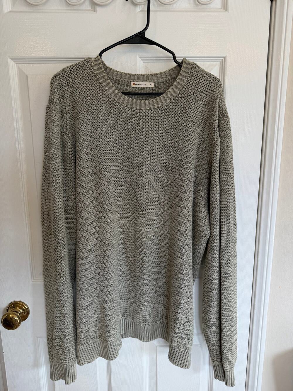 Marine Layer Men's Crewneck Sweater Size XL in Green 100% Cotton